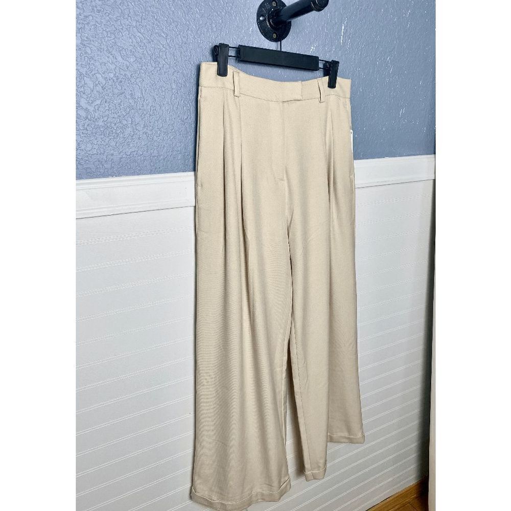Free People Women’s Pleated Wide Leg Pants Ivory White - Picture 7 of 12